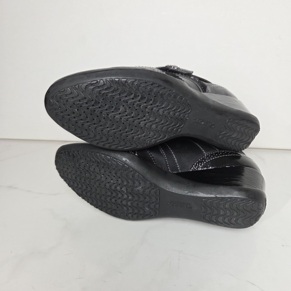Geox Respira Sz 10 Leather  Sneakers Wedged Heel Womens Black D1387B‎ - Picture 11 of 15